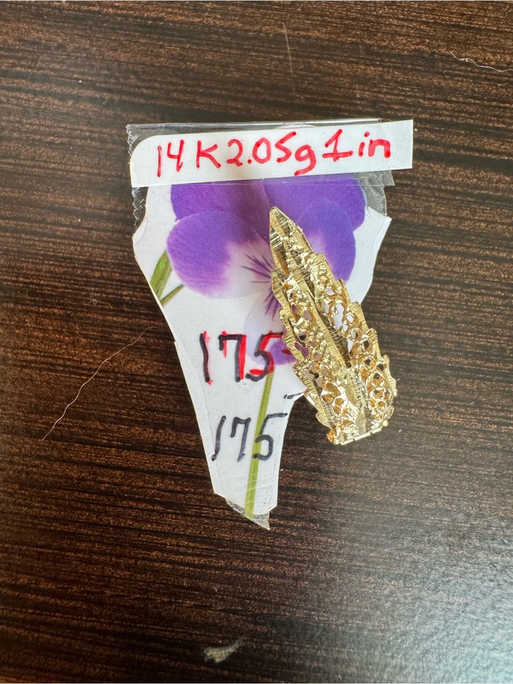 14K from Italy 1 earring real gold stamped and acid tested vintage
